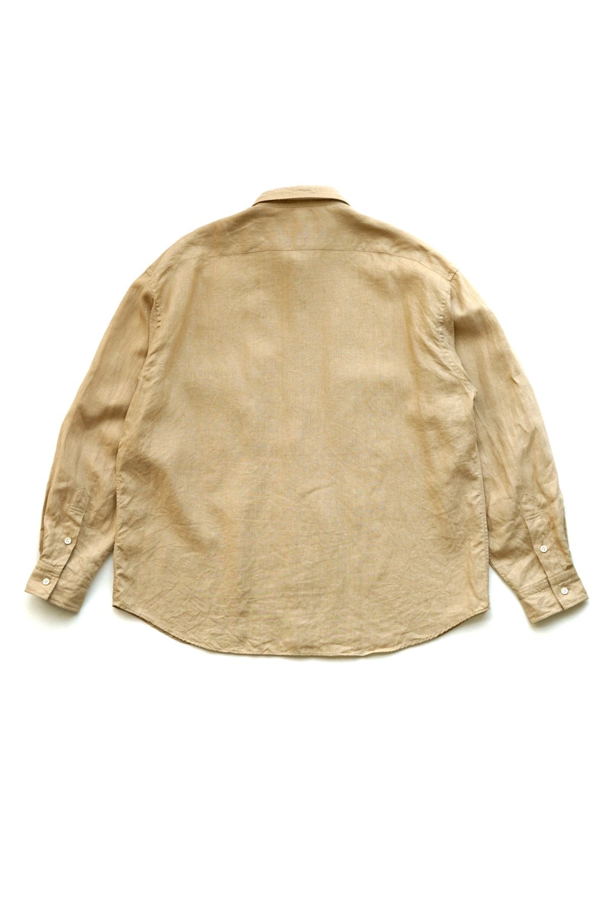 Porter Classic - ROLL UP LINEN SHIRT (FRENCH LINEN) - ANTIQUE GOLD