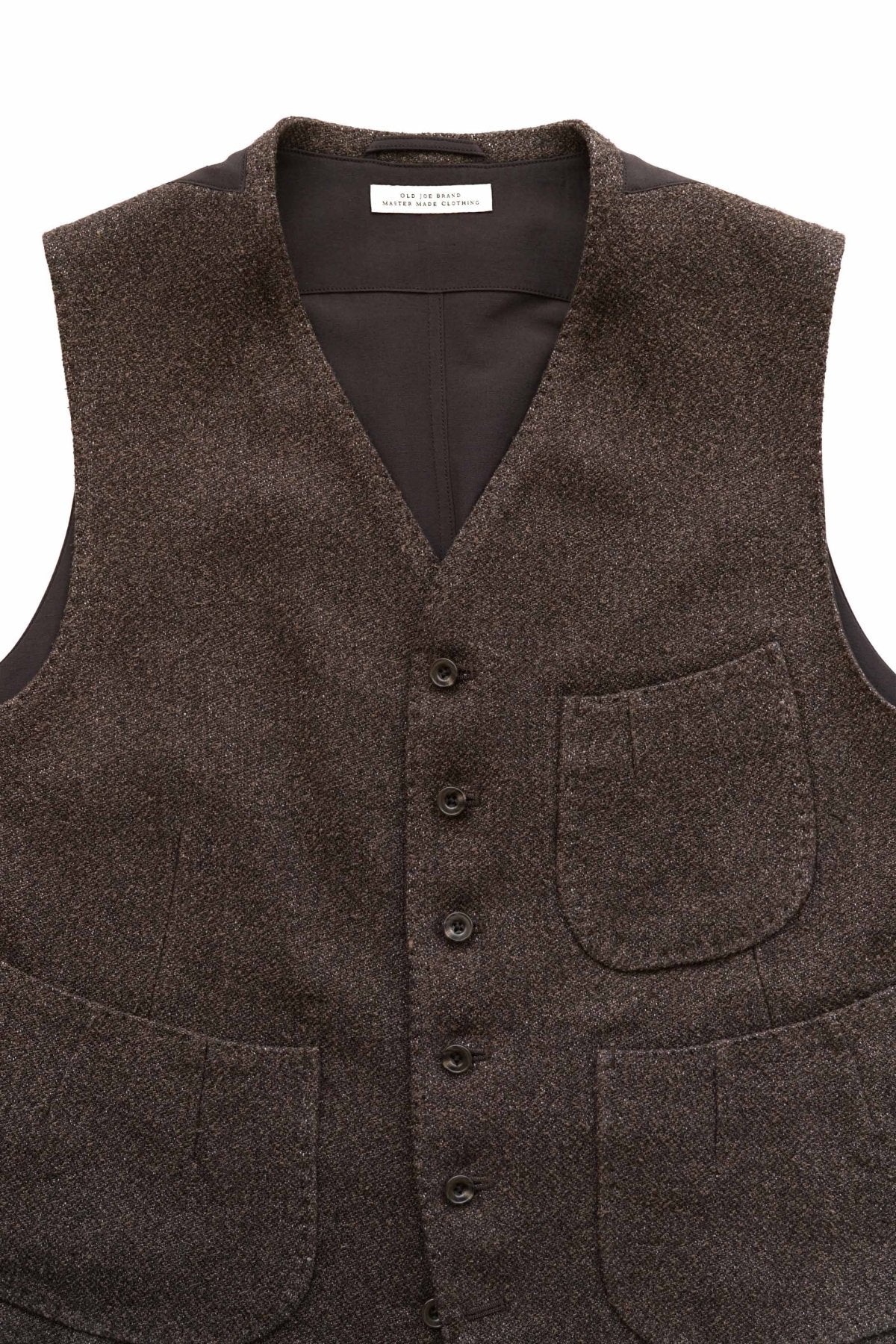 OLD JOE - PLEATED POCKET SPORTING VEST - ESPRESSO