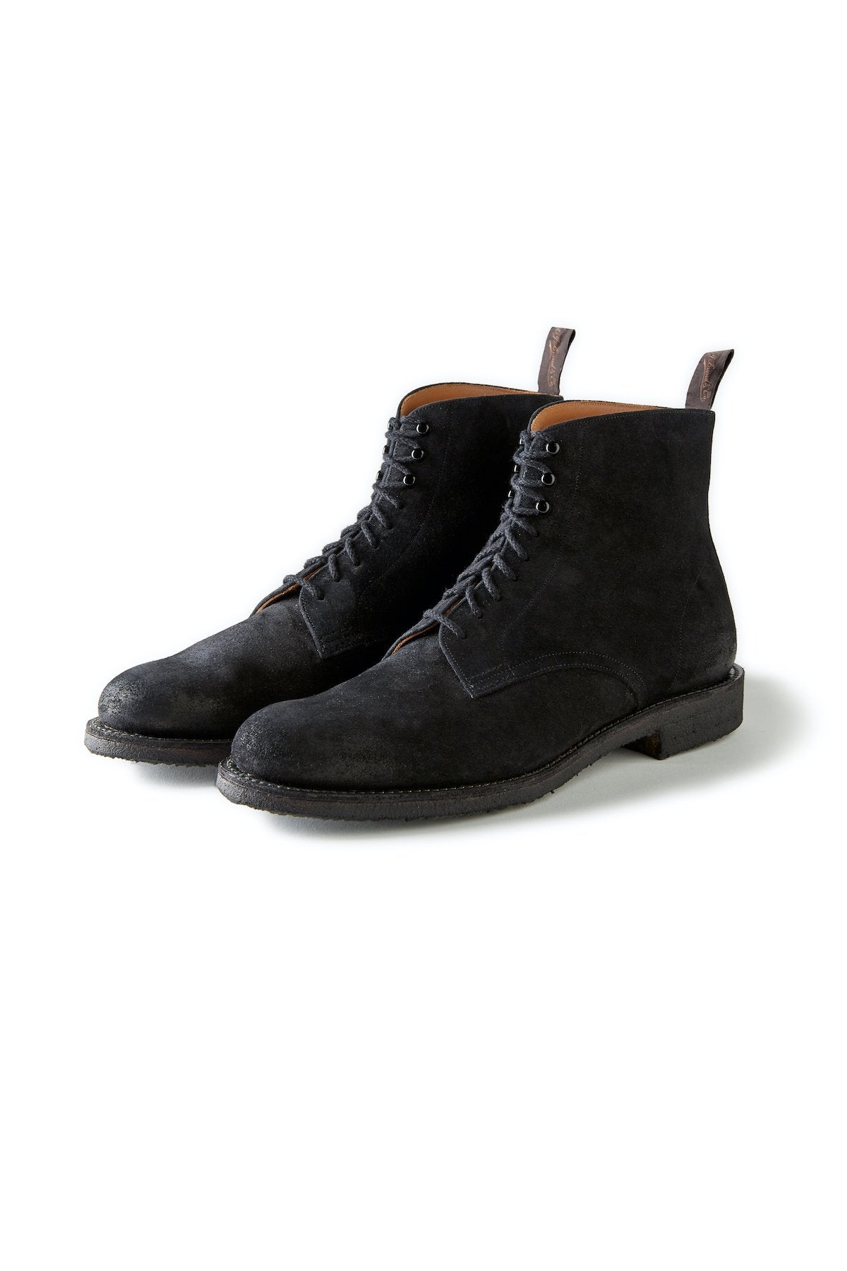 OLD JOE - "The Hunter" DISTRESSED SUEDE UNKLE BOOTS - BLACK