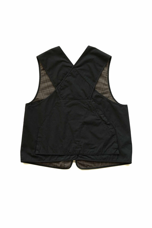 OLD JOE - PATINA NEP CLOTH FILED VEST -BLACK