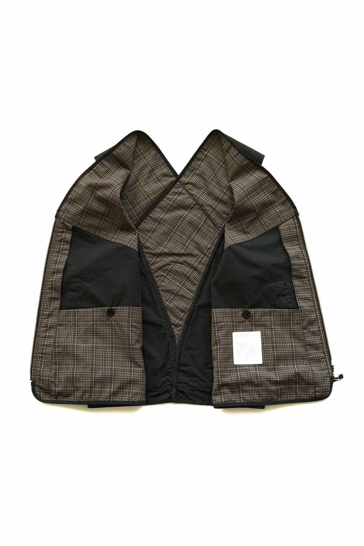 OLD JOE - PATINA NEP CLOTH FILED VEST -BLACK