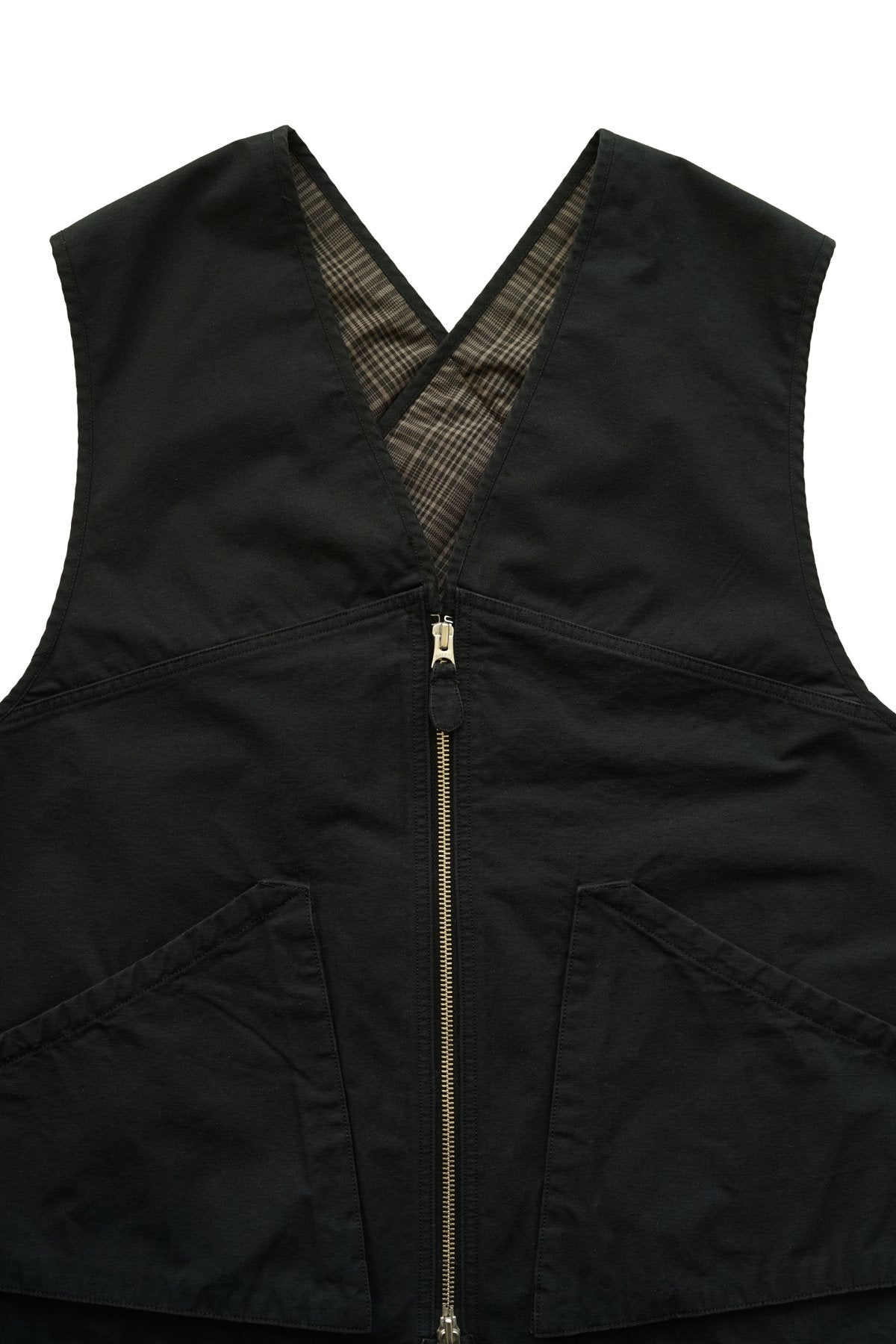 OLD JOE - PATINA NEP CLOTH FILED VEST -BLACK