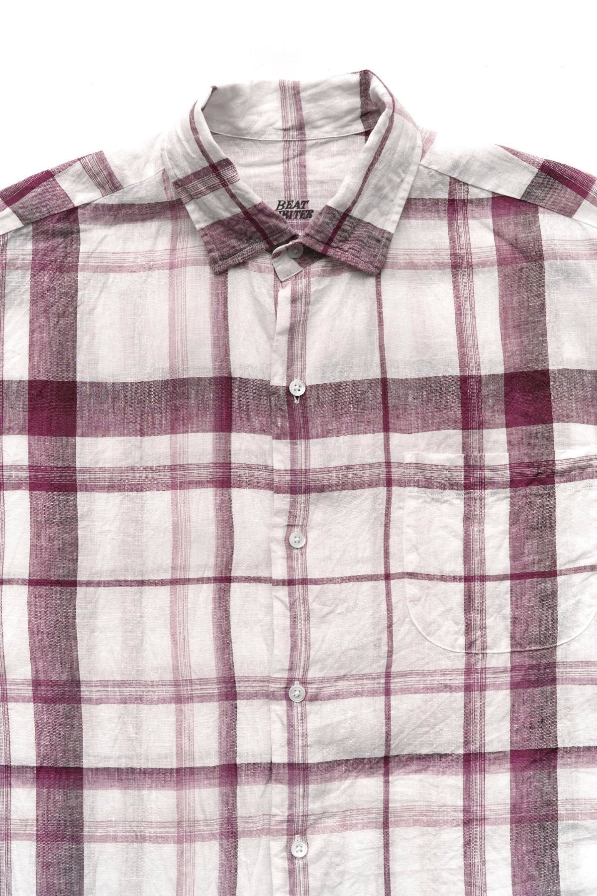 Porter Classic - BEAT WRITER SHIRT (LEGGIUNO GHIBLI SOFT LINEN) - PURPLE CHECK