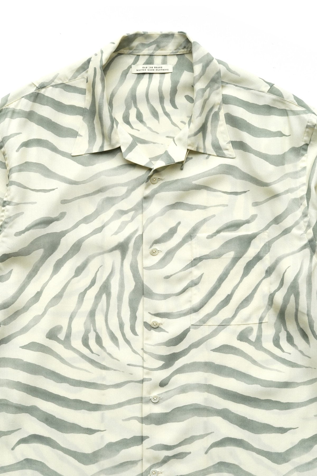 OLD JOE - ORIGINAL PRINTED OPEN COLLAR SHIRTS (SAFARI) Long-sleeve - EUCALYPTUS