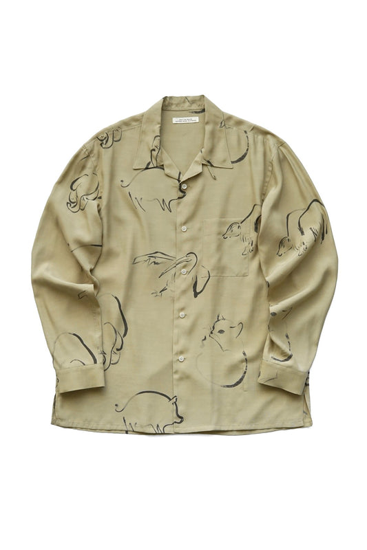 OLD JOE - ORIGINAL PRINTED OPEN COLLAR SHIRTS (DRAWING) Long-sleeve - DUNE