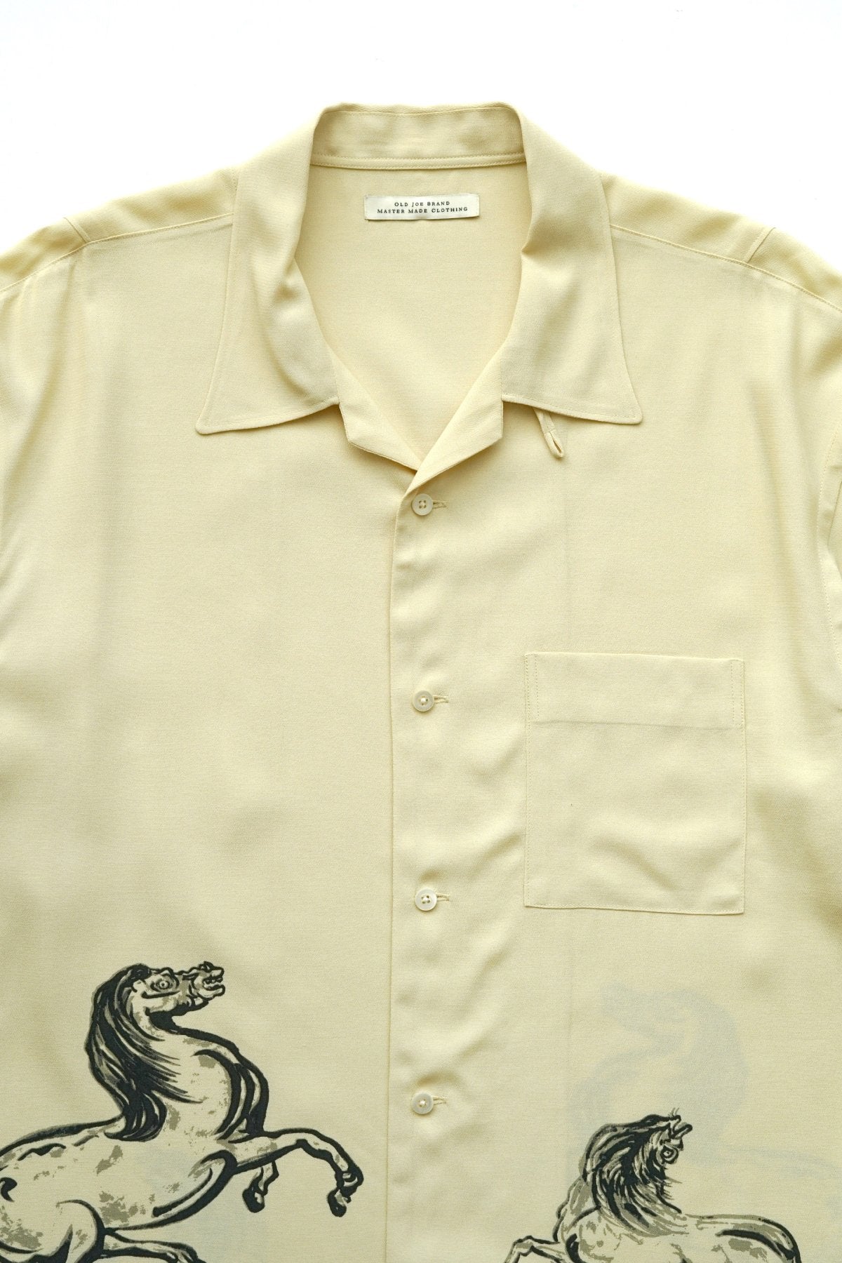 OLD JOE - ORIGINAL PRINTED OPEN COLLAR SHIRTS (HORSE) Long-sleeve - CITRINE