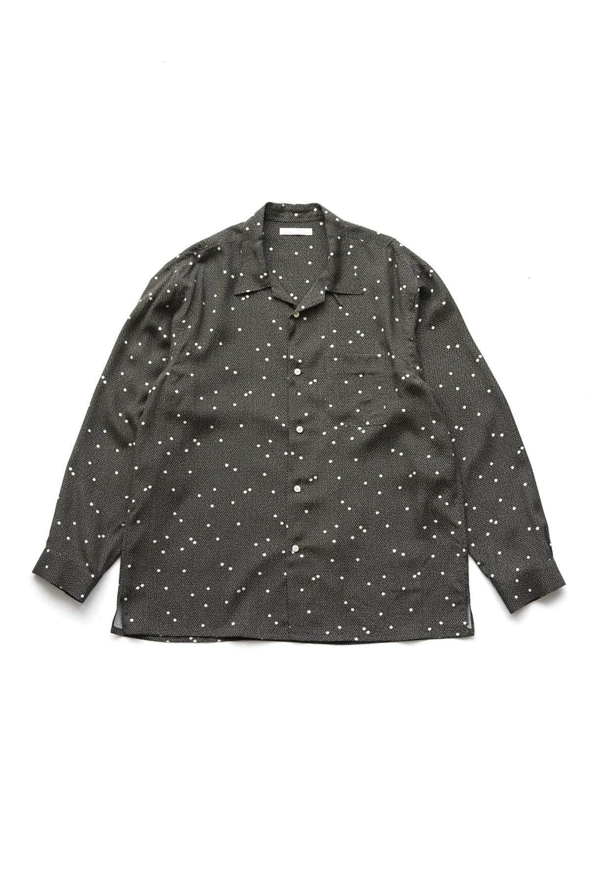 OLD JOE - ORIGINAL PRINTED OPEN COLLAR SHIRTS (CALICO) Long-sleeve - GRAPHITE