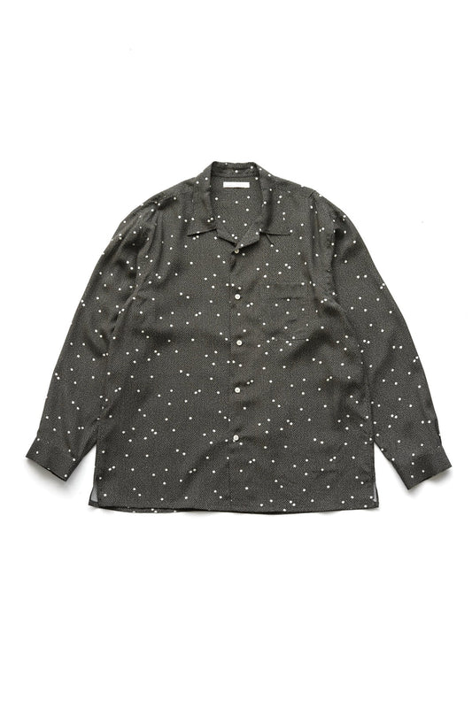 OLD JOE - ORIGINAL PRINTED OPEN COLLAR SHIRTS (CALICO) Long-sleeve - GRAPHITE