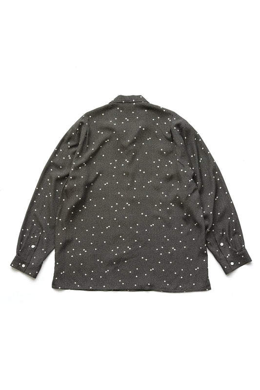 OLD JOE - ORIGINAL PRINTED OPEN COLLAR SHIRTS (CALICO) Long-sleeve - GRAPHITE