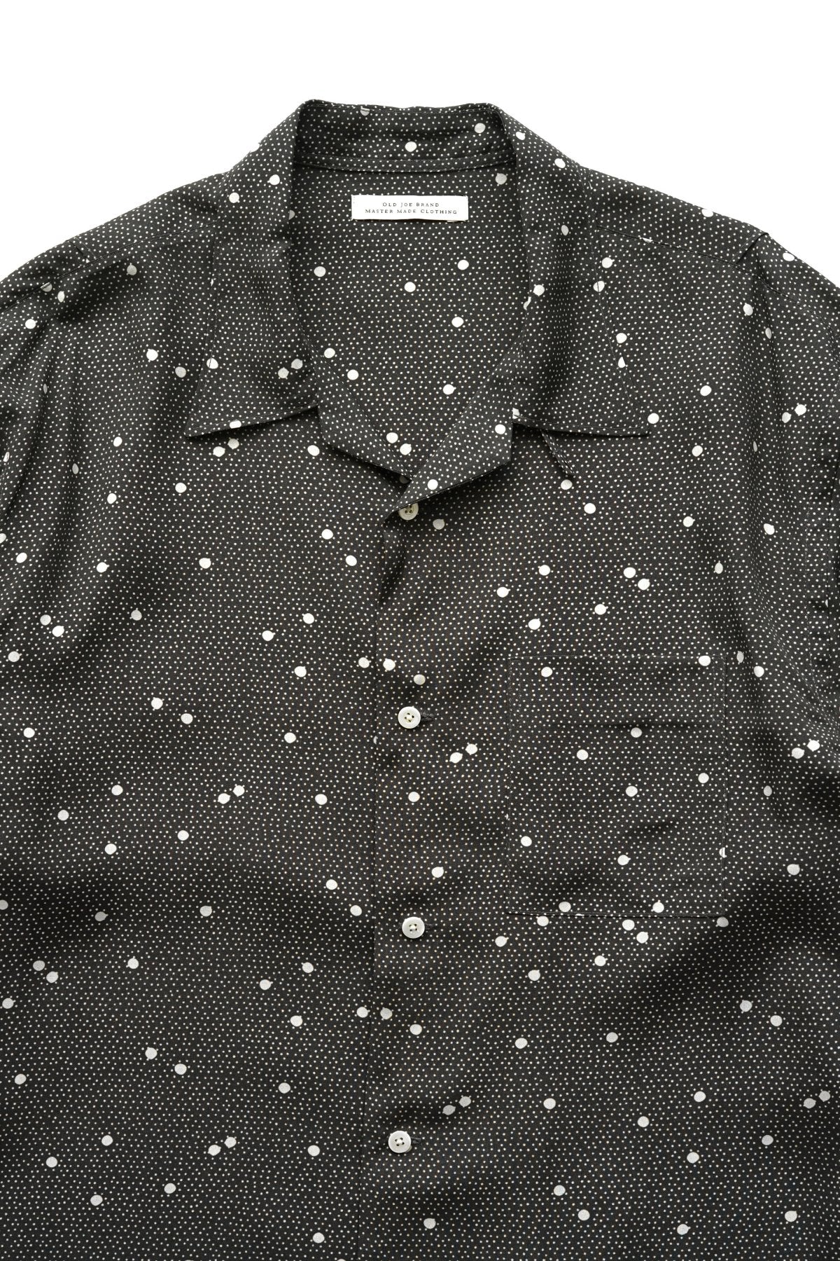 OLD JOE - ORIGINAL PRINTED OPEN COLLAR SHIRTS (CALICO) Long-sleeve - GRAPHITE