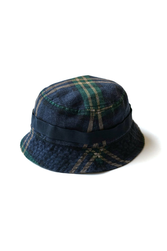 ◯ Nigel Cabourn - ACC-4 NAM BUCKET HAT CHECK - NAVY