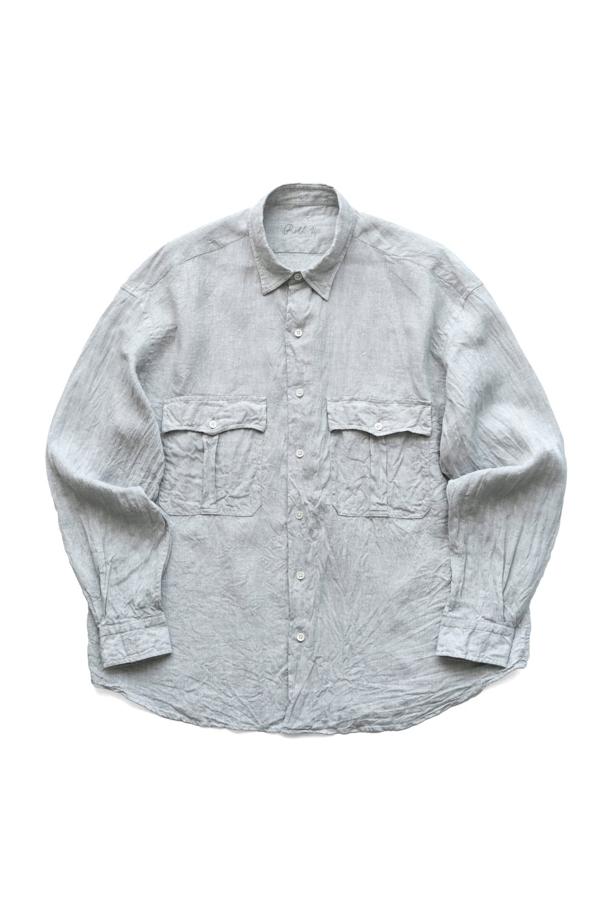 Porter Classic - ROLL UP LINEN SHIRT (LEGGIUNO GHIBLI SOFT LINEN) - GRAY