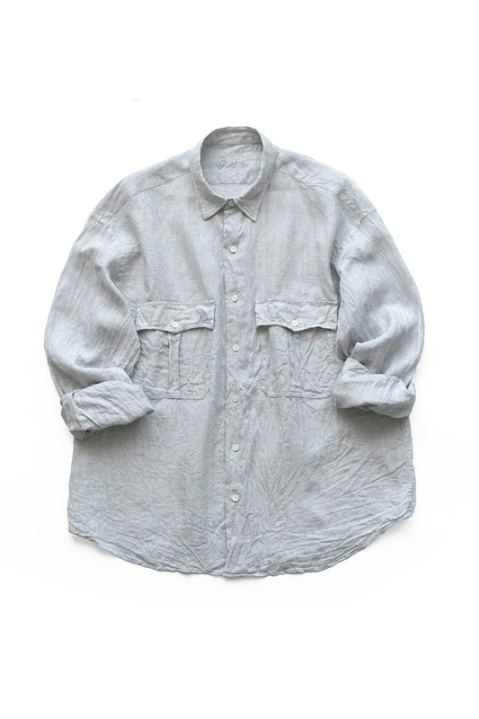 Porter Classic - ROLL UP LINEN SHIRT (LEGGIUNO GHIBLI SOFT LINEN) - GRAY