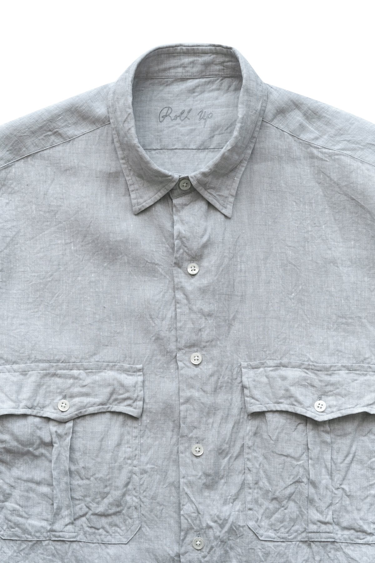 Porter Classic - ROLL UP LINEN SHIRT (LEGGIUNO GHIBLI SOFT LINEN) - GRAY