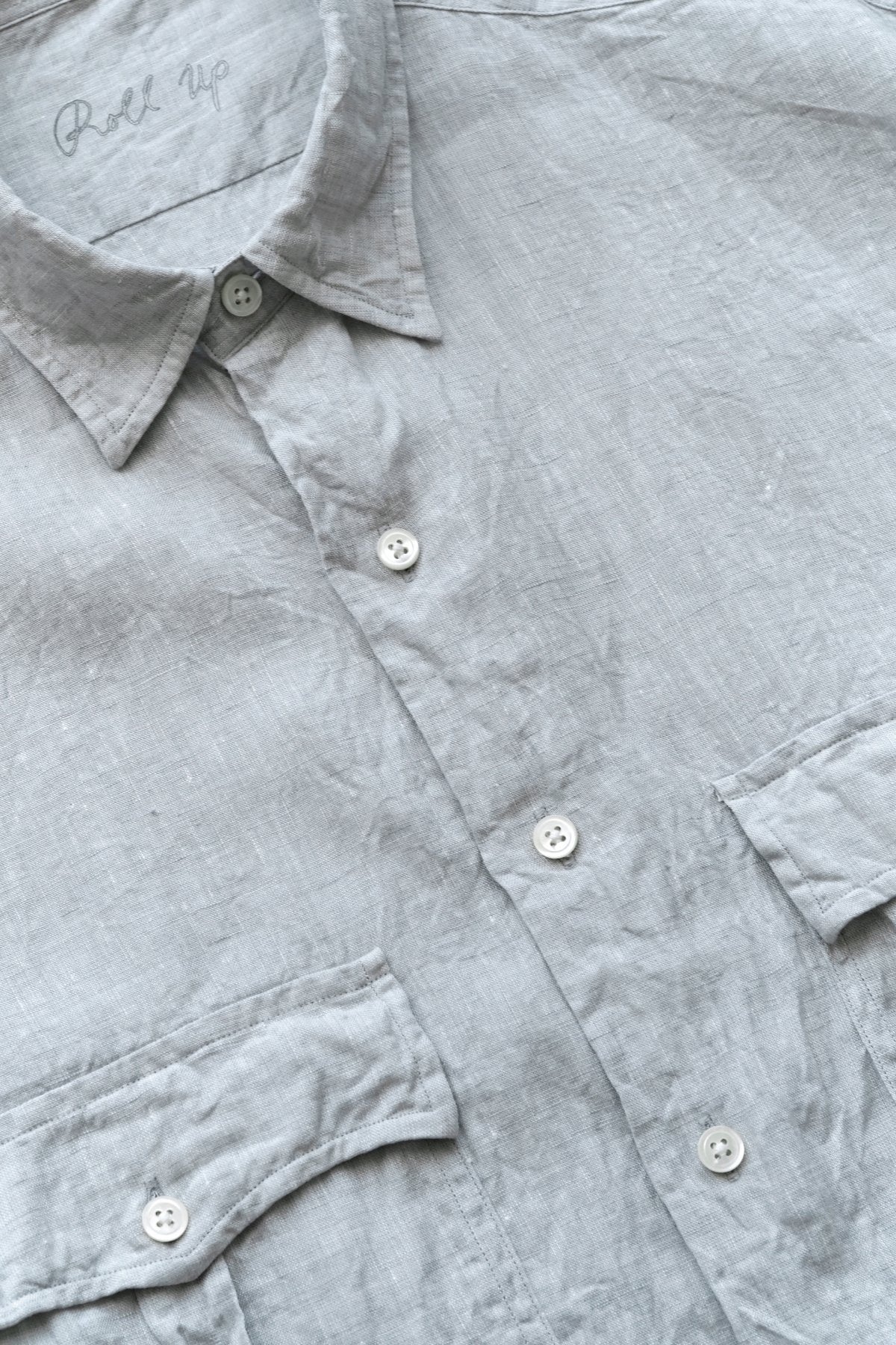 Porter Classic - ROLL UP LINEN SHIRT (LEGGIUNO GHIBLI SOFT LINEN) - GRAY