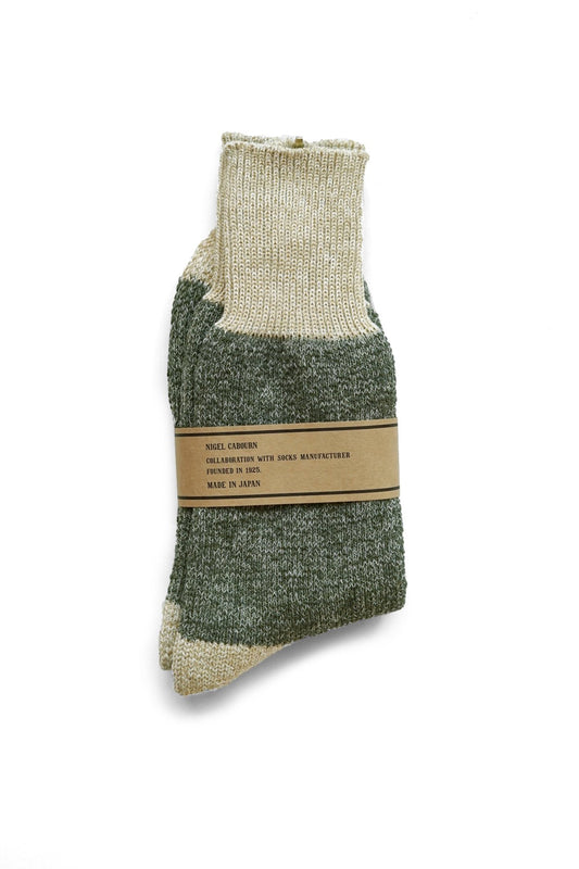 ◯ Nigel Cabourn - PILE 2TONE SOCKS - GREEN