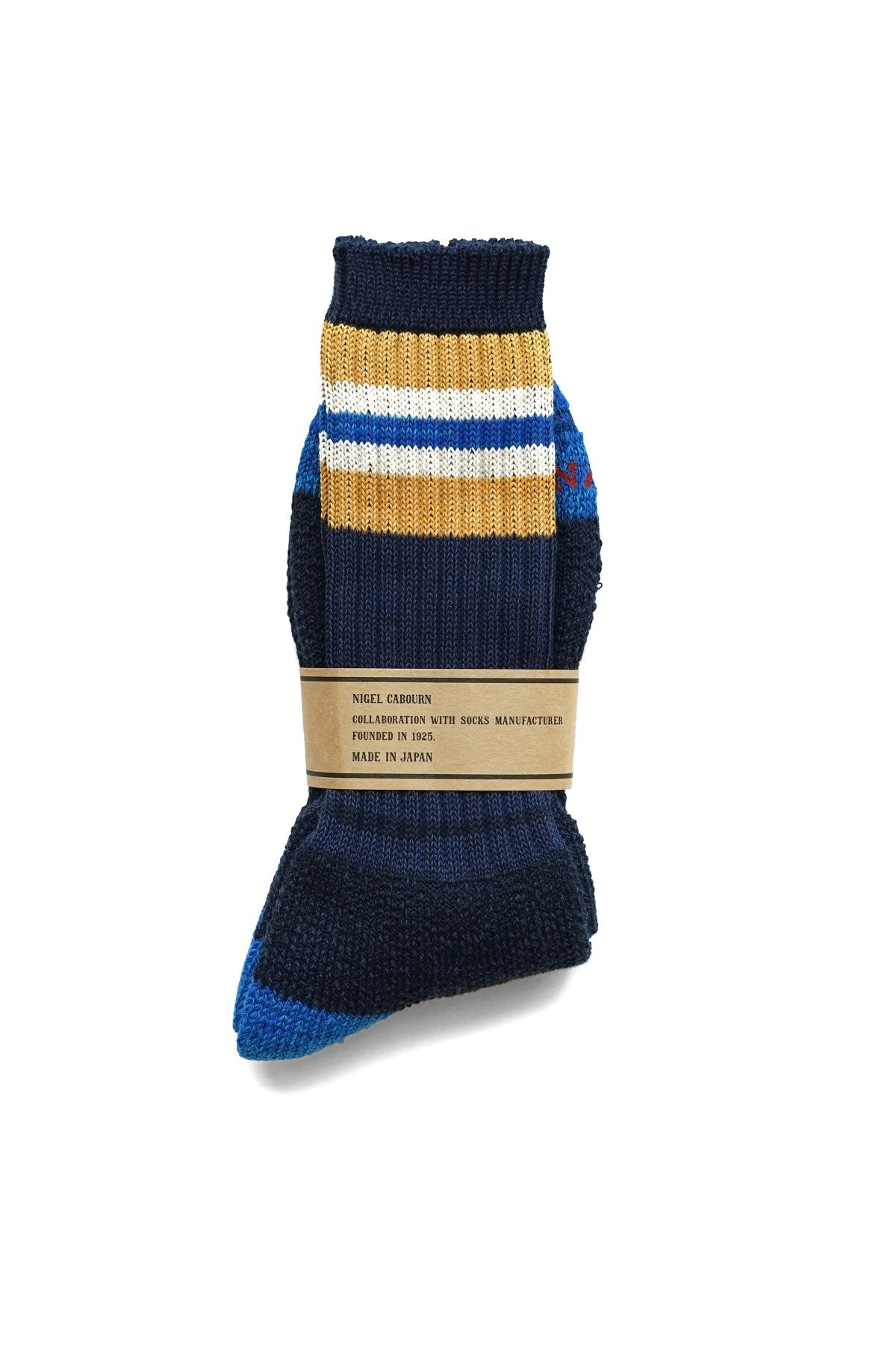 ◯ Nigel Cabourn - PILE BORDER SOCKS - NAVY