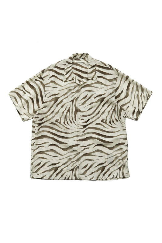 OLD JOE - ORIGINAL PRINTED OPEN COLLAR SHIRTS (SAFARI) Short-sleeve - GRAPHITE