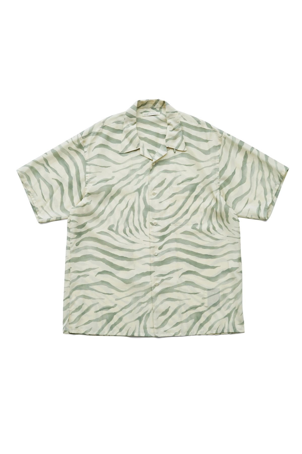 OLD JOE - ORIGINAL PRINTED OPEN COLLAR SHIRTS (SAFARI) Short-sleeve - EUCALYPTUS