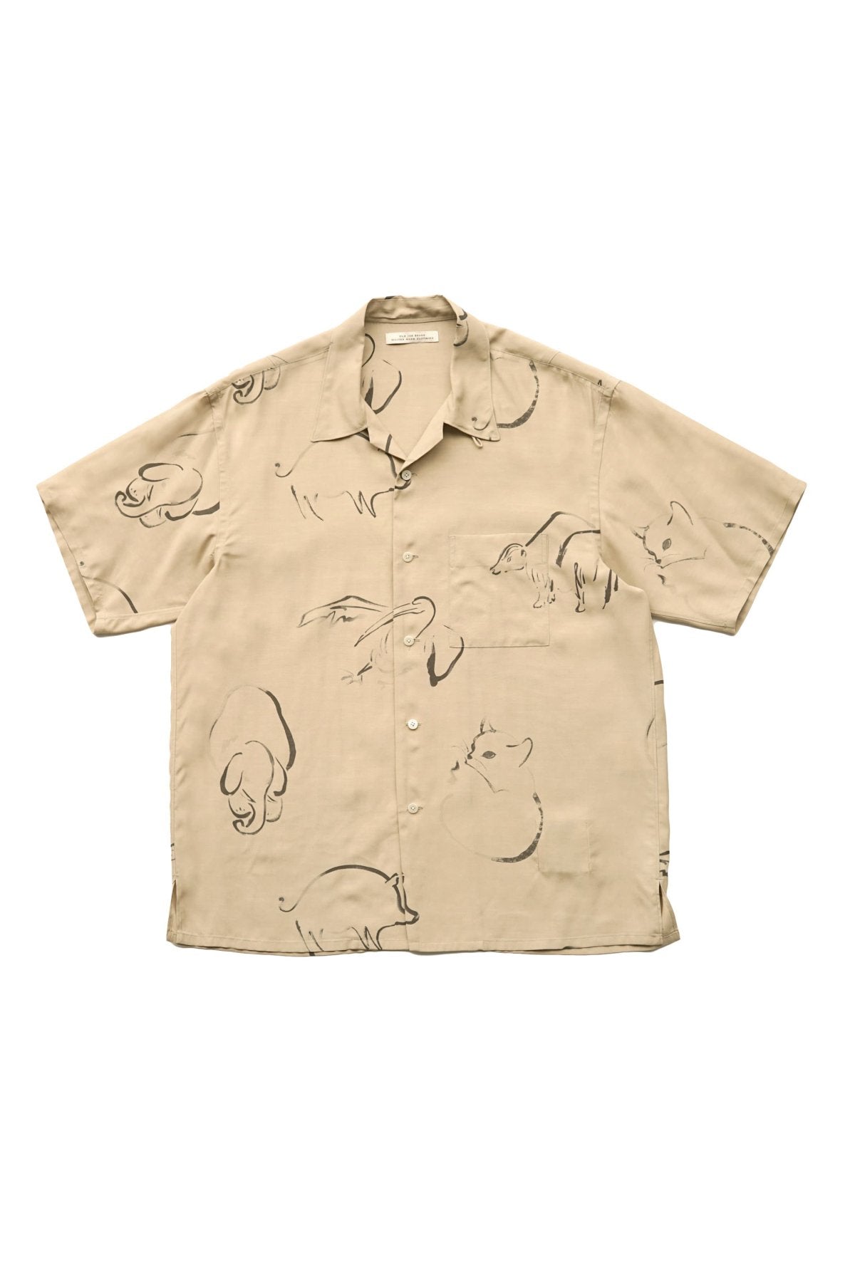 OLD JOE - ORIGINAL PRINTED OPEN COLLAR SHIRTS (DRAWING) Short-sleeve - DUNE