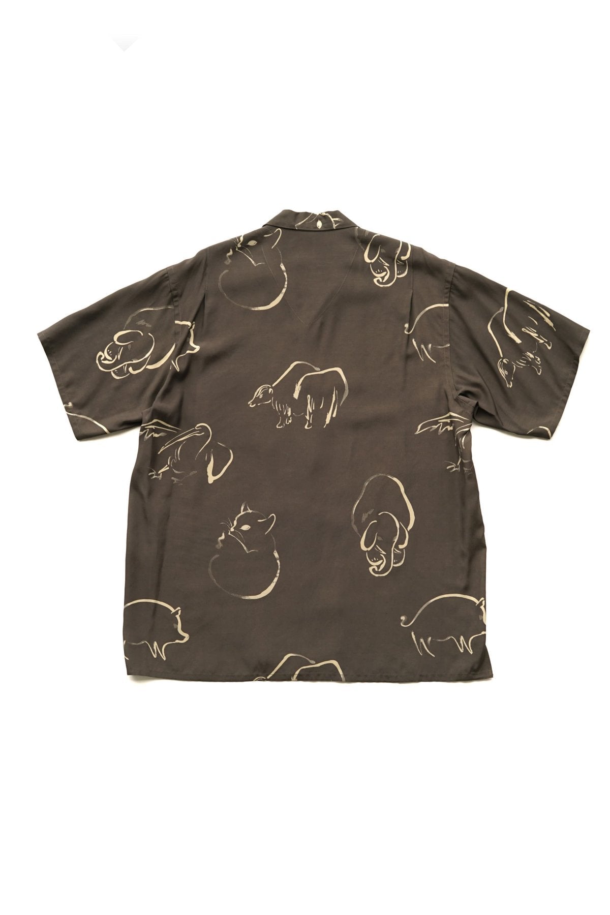 OLD JOE - ORIGINAL PRINTED OPEN COLLAR SHIRTS (DRAWING) Short-sleeve - ESPRESSO