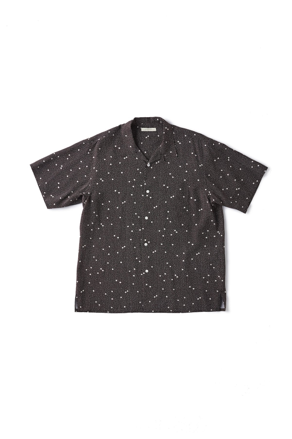 OLD JOE - ORIGINAL PRINTED OPEN COLLAR SHIRTS (CALICO) Short-sleeve - GRAPHITE