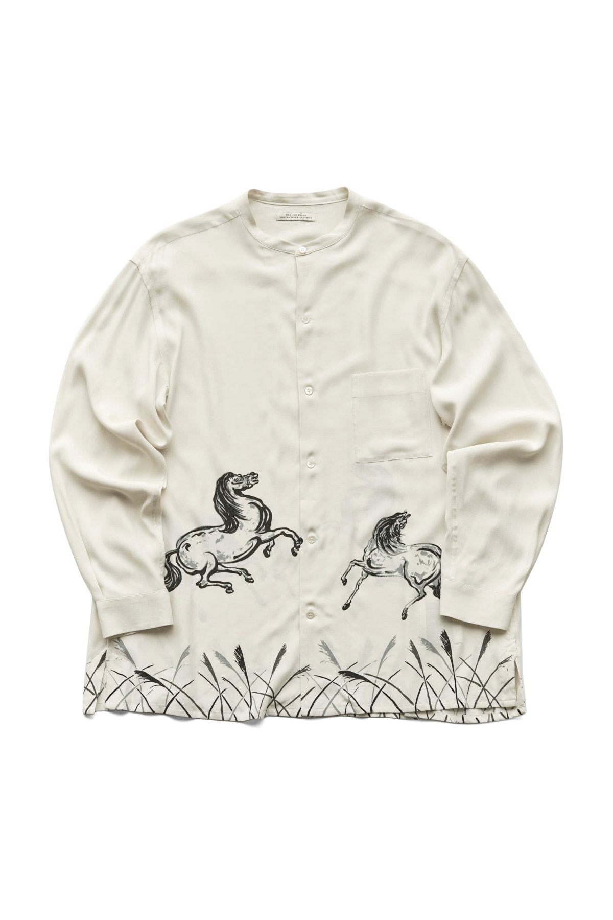 OLD JOE - ORIGINAL PRINTED BAND COLLAR SHIRTS (HORSE) - BONE