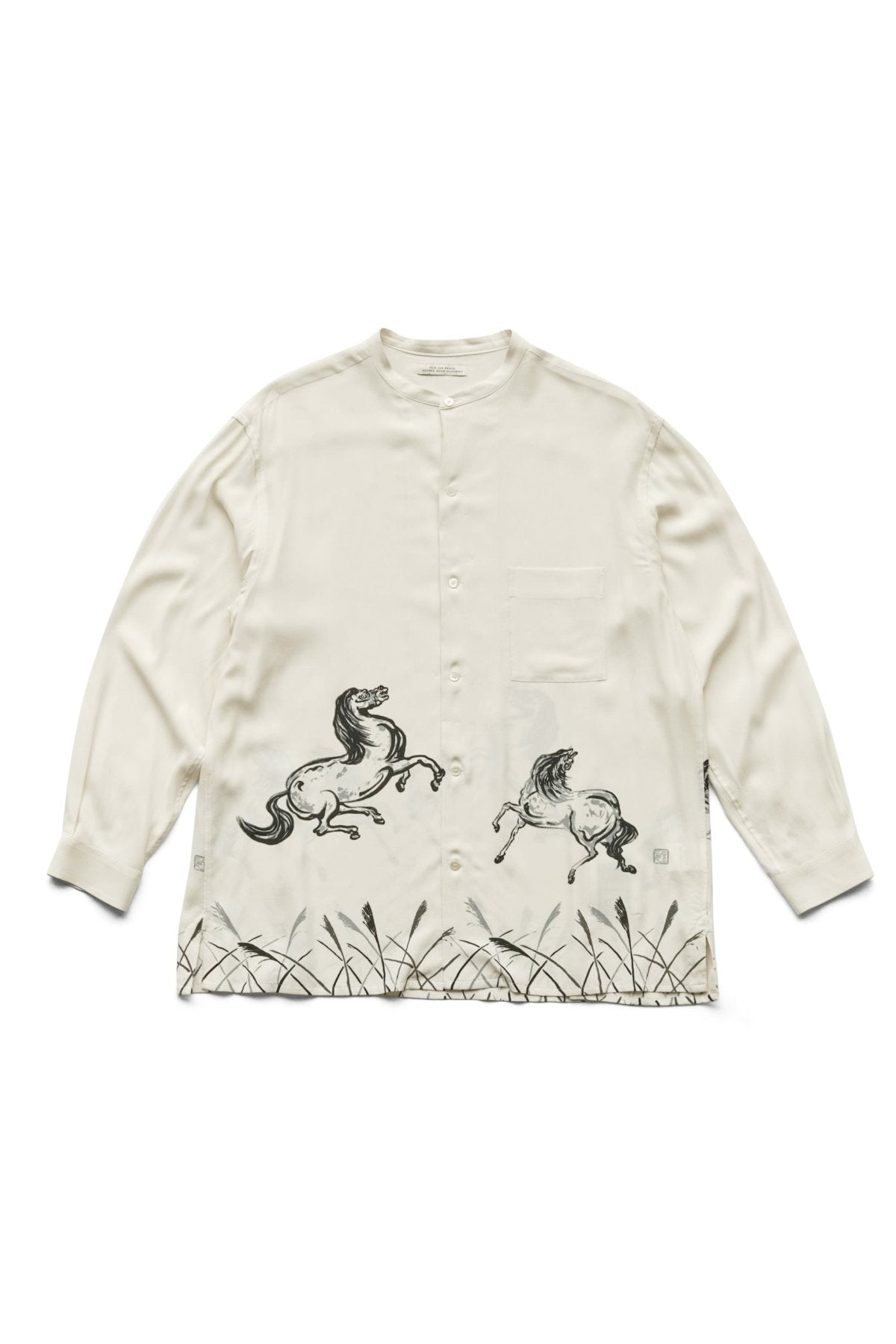 OLD JOE - ORIGINAL PRINTED BAND COLLAR SHIRTS (HORSE) - BONE