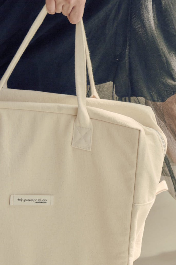 TOKYO DESIGN STUDIO New Balance - Organic Cotton Canvas Boston Bag - OFF WHITE