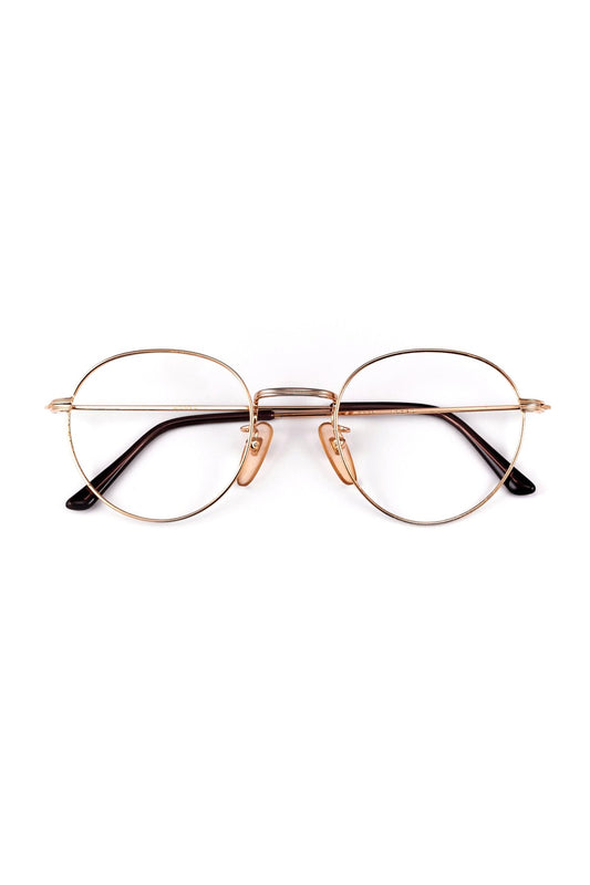 1970s FRANCE VINTAGE EYEGLASS MOREL ROUND GOLD - OPT-889