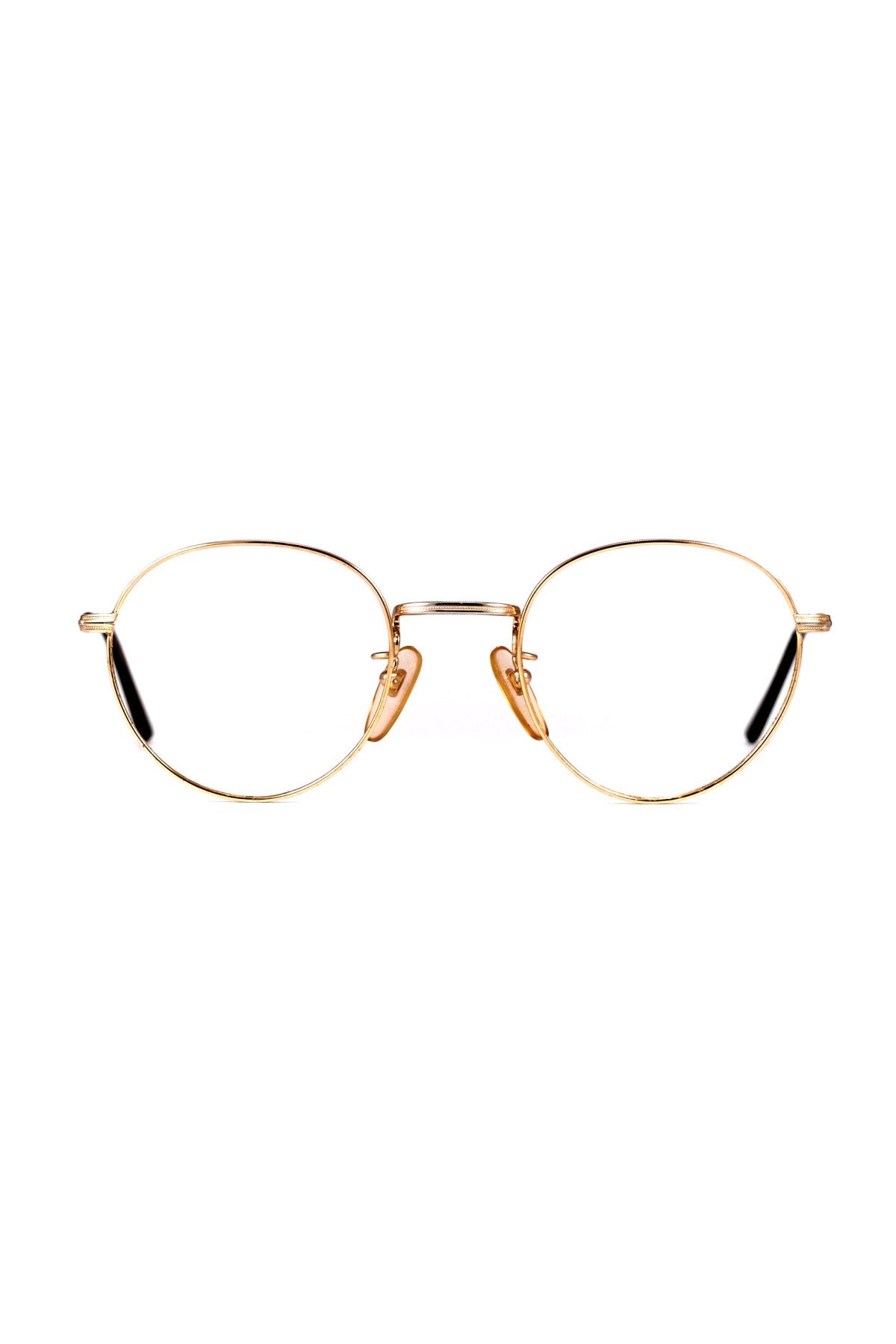 1970s FRANCE VINTAGE EYEGLASS MOREL ROUND GOLD - OPT-889