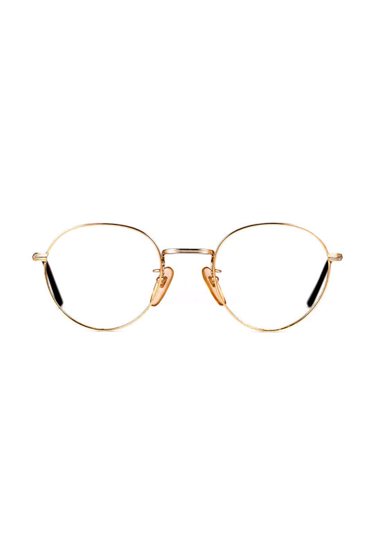 1970s FRANCE VINTAGE EYEGLASS MOREL ROUND GOLD - OPT-889