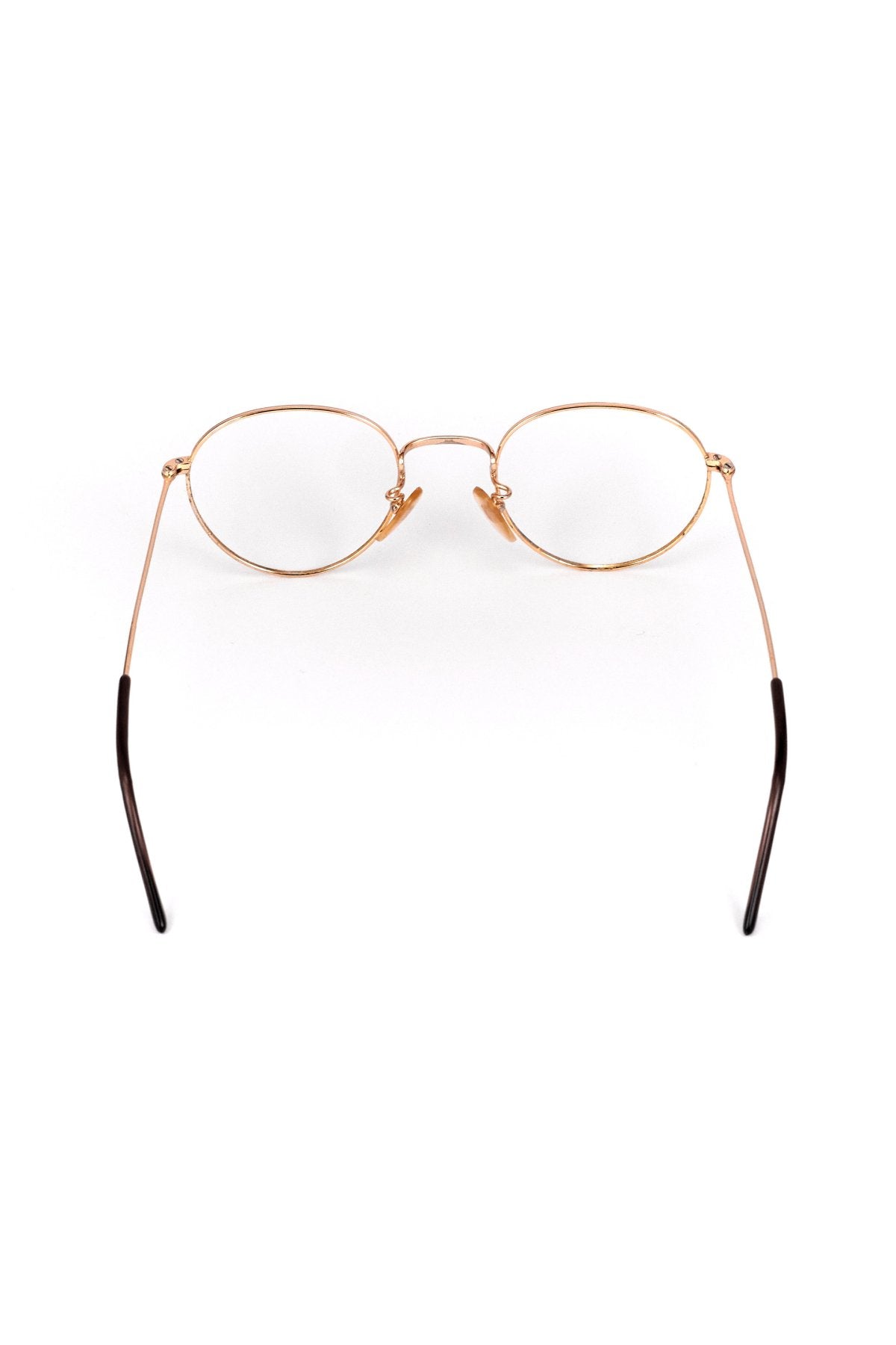 1970s FRANCE VINTAGE EYEGLASS MOREL ROUND GOLD - OPT-889