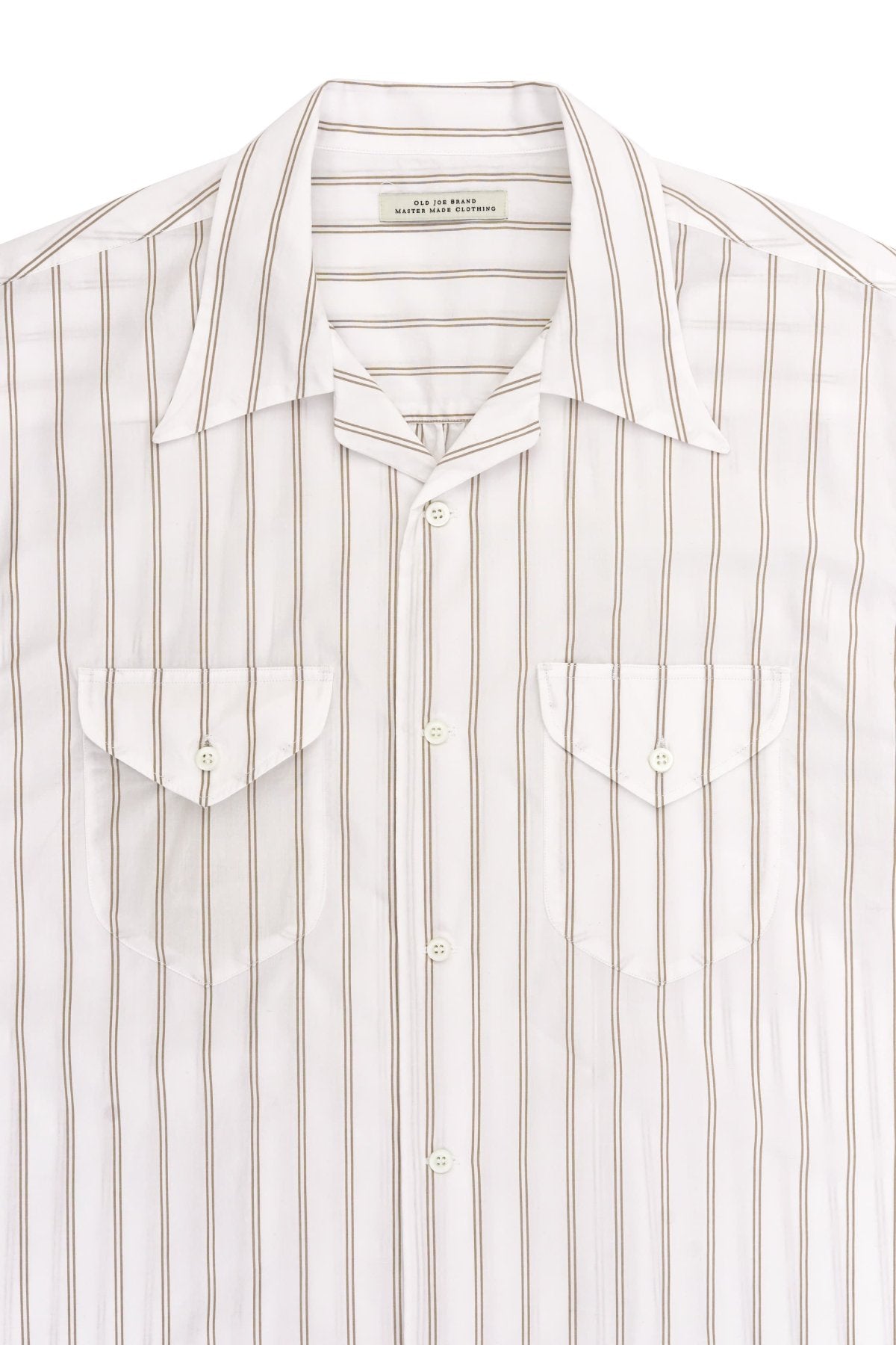 OLD JOE - SWALLOW COLLAR SPORTS SHIRTS S/S - BISQUE STRIPE