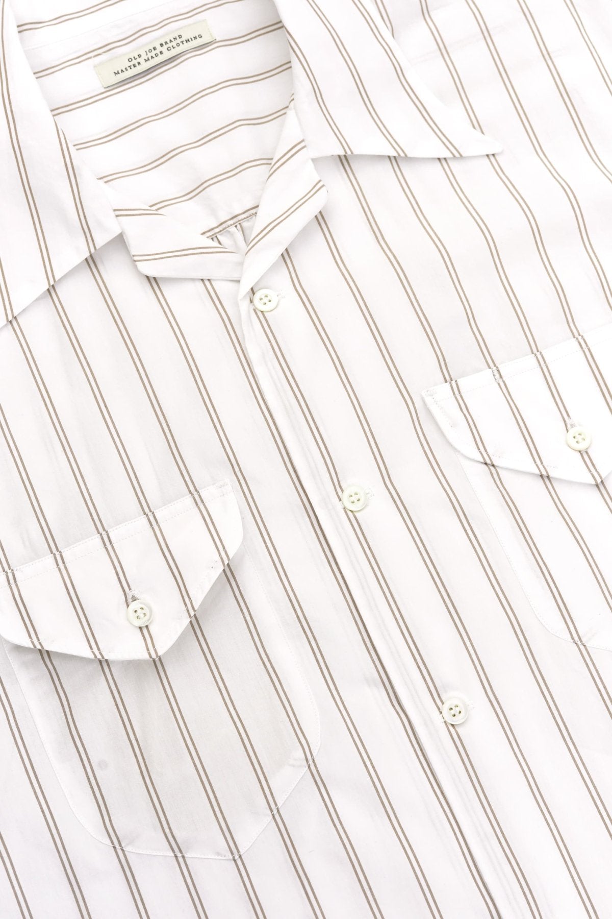 OLD JOE - SWALLOW COLLAR SPORTS SHIRTS S/S - BISQUE STRIPE