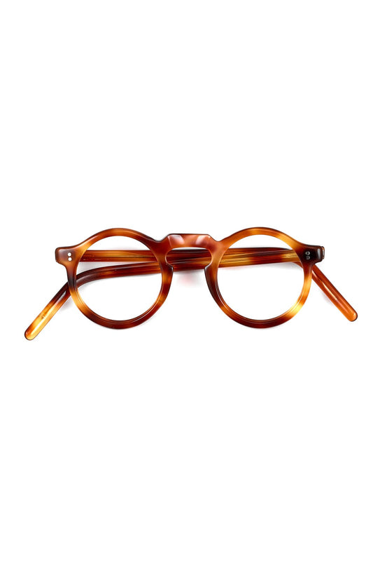 1940s - FRANCE VINTAGE EYEGLASS ROUND HONEY AMBER - OPT-912