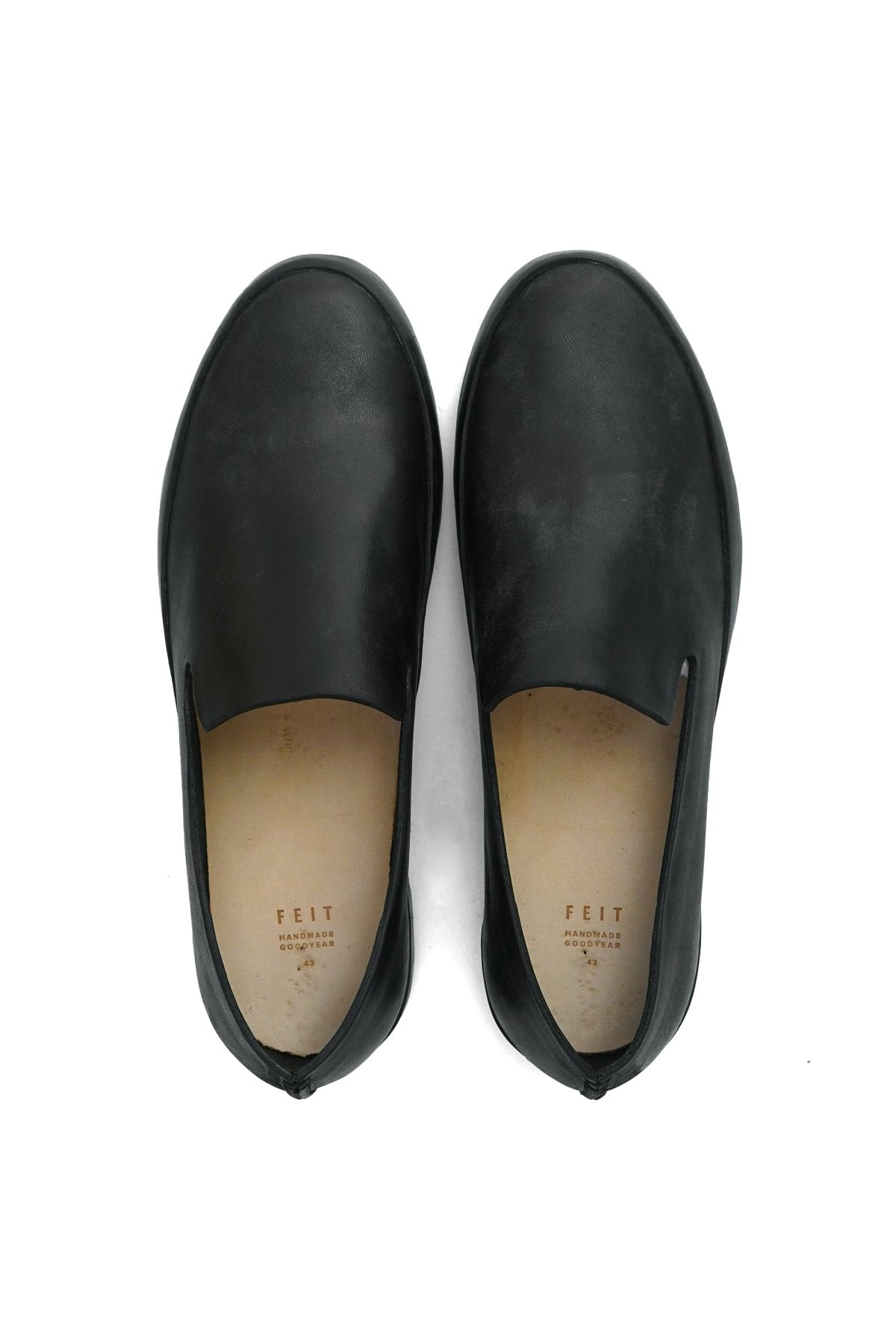 FEIT - HAND SEWN SLIPPER RUBBER - BLACK