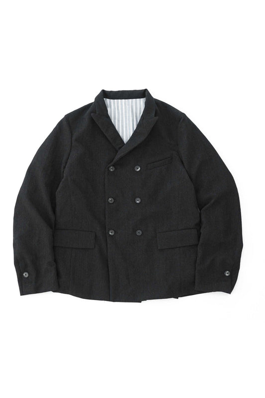 Bergfabel - DOUBLE BREASTED JACKET - CHACOAL HERRINGBONE