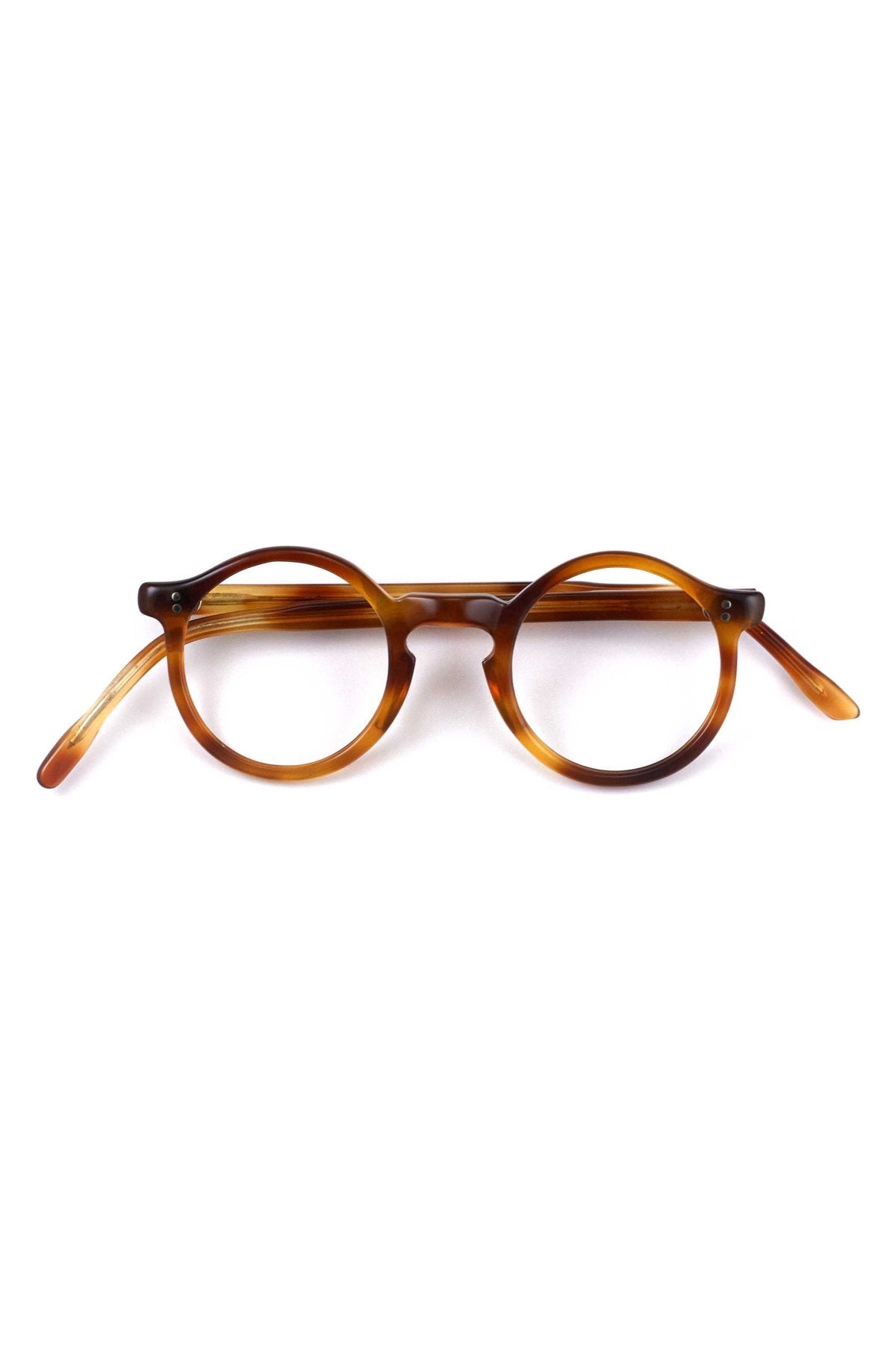 1940s - FRANCE VINTAGE EYEGLASS ROUND HONEY AMBER - OPT-929