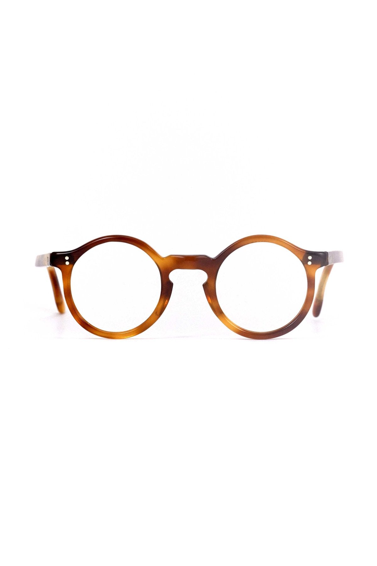 1940s - FRANCE VINTAGE EYEGLASS ROUND HONEY AMBER - OPT-929