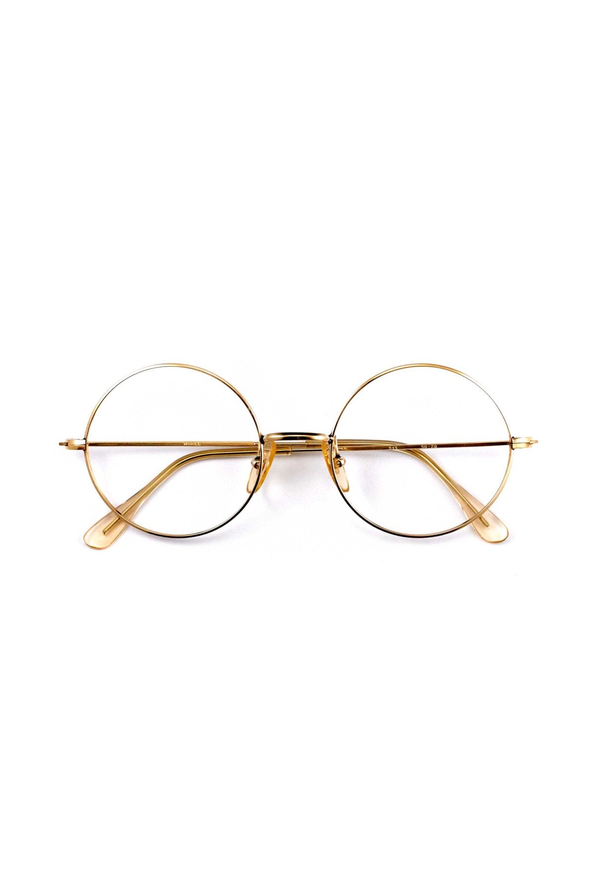 1970s FRANCE VINTAGE EYEGLASS MOREL ROUND GOLD - OPT-936