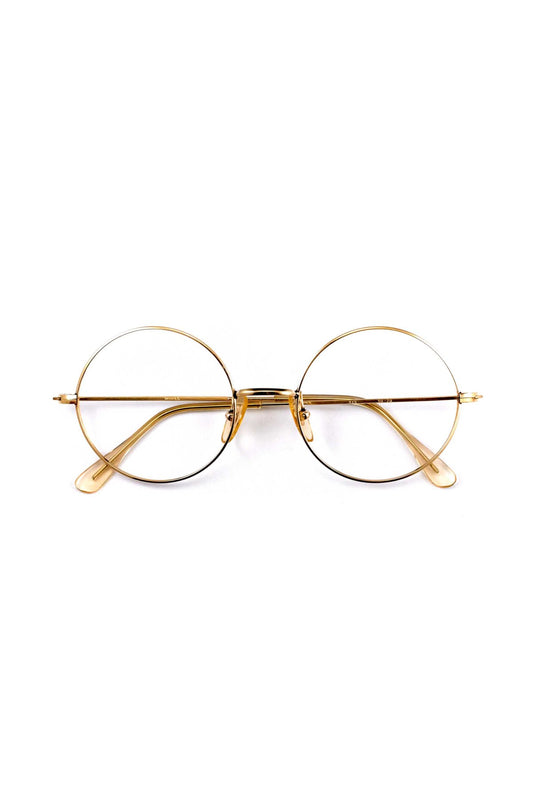 1970s FRANCE VINTAGE EYEGLASS MOREL ROUND GOLD - OPT-936