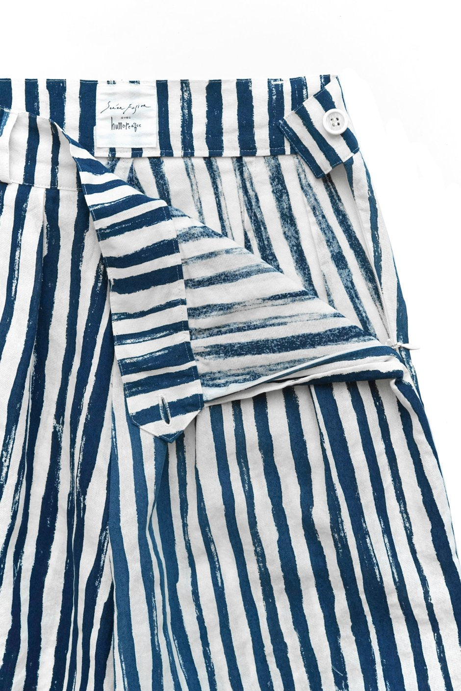 humoresque - wide pants - stripe - indigo