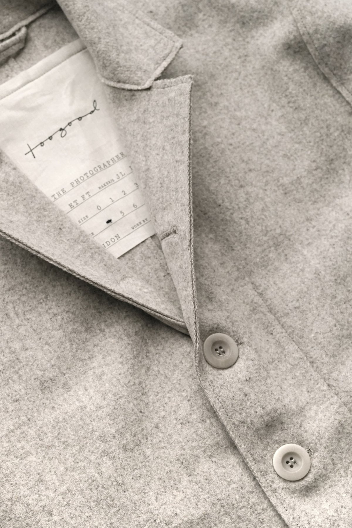 toogood - THE PHOTOGRAPHER JACKET - WOOl FELT - STONE