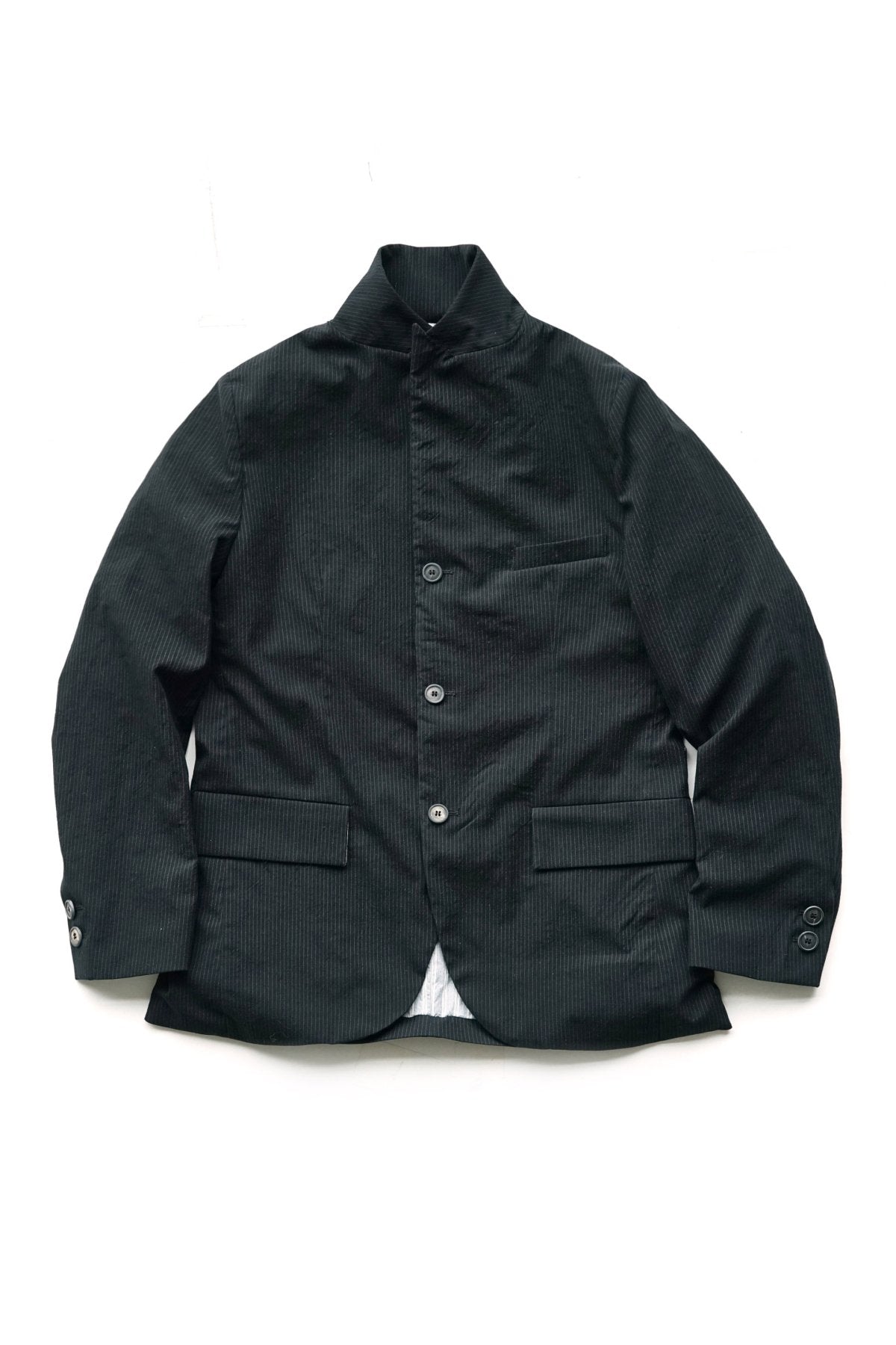 Bergfabel - LONG FARMER JACKET - NAVY STRIPE