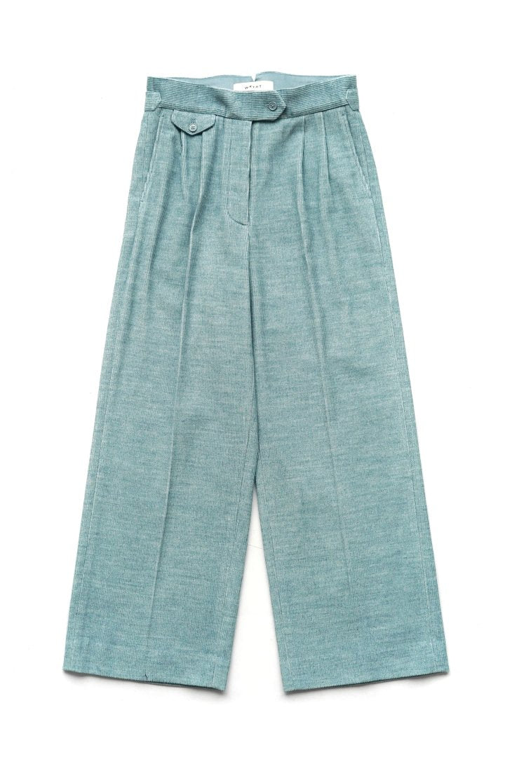 WRYHT - KNOTTED BUCK PLEATED TROUSER - AZUR