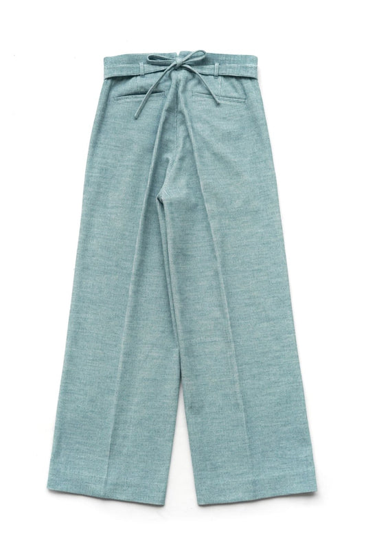 WRYHT - KNOTTED BUCK PLEATED TROUSER - AZUR