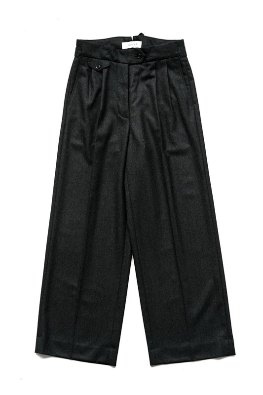 WRYHT ★★★ - EXCLUSIVE KNOTTED BUCK PLEATED TROUSER - GRAPHITE