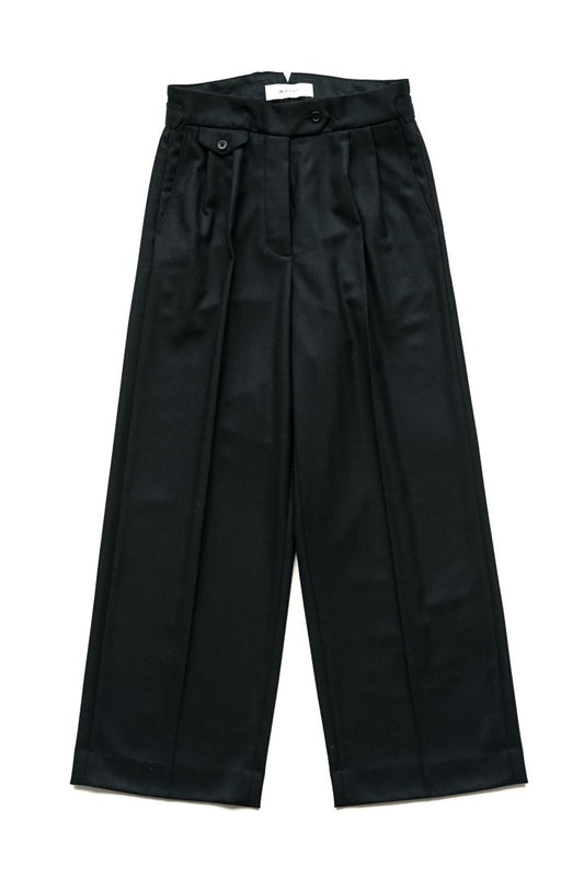 WRYHT ★★★ - EXCLUSIVE KNOTTED BUCK PLEATED TROUSER - NOCTURNE