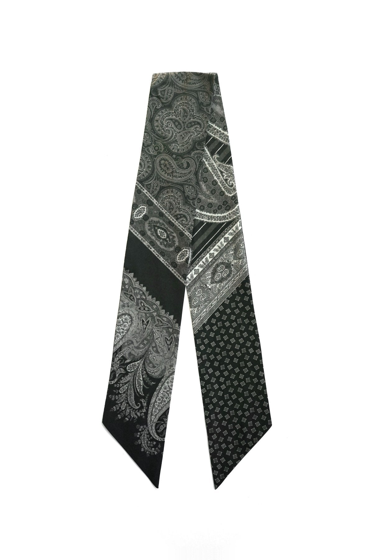 OLD JOE - CRAZY PAISLEY SCARF TIE - GRAPHITE